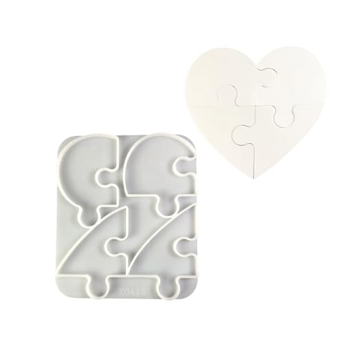 Heat Resistant Puzzle Heart Coaster Cup Mat Mold For Artistic DIY Creation