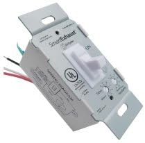 SmartExhaust Time Switch - Bathroom Fan Switch - White - 4.5 x 1.75 Inches - Precise Ventilation Control, Delay Function