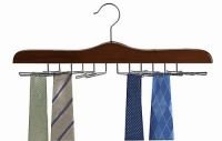 ClosetHangerFactory Walnut & Chrome Tie Hanger