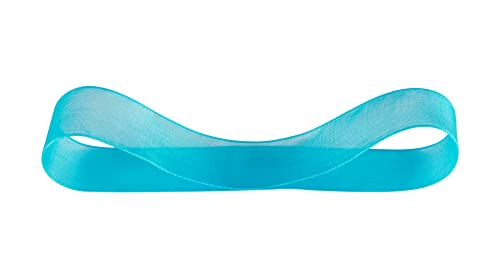 Ribbonitlux 25mm Sheer Organza Ribbon, Turquoise Shimmer Chiffon Ribbon 45M-Roll - Image 2