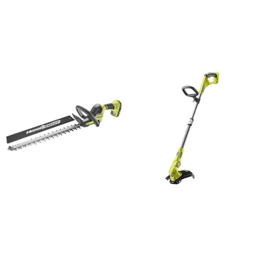 Ryobi Taille-Haies 18V OnePlus - Linea - 50 cm - 1 Batterie 2.0 Ah - 1 Chargeur - RY18HT50A-120 & Coupe-Bordures/Dresse-Bordures 18 Volts One+ - Ø 25-30 cm (sans Batterie) - OLT1832
