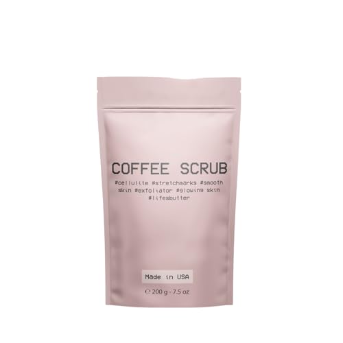 Lifes Buttter Exfoliating Coffee Scrub with Natural Arabica Coffee Effective Against Cellulite Stretch Marks Scars and Acne | Organic Shea Butter and Sweet Almond Oil