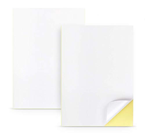 Sylon Lot de 50 feuilles de papier adhésif Blanc Format A4 210 x 297u00a0mm