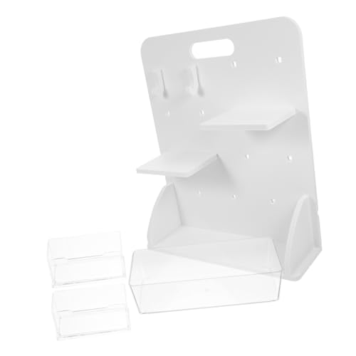 PRETYZOOM Diy Desk Organizer Office Pegboard Hooks No-drill Storage Vertical Space Saver Pvc-wood for Home Office