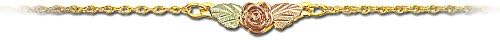 Landstroms Black Hills Gold 10k Rose Flower Anklet