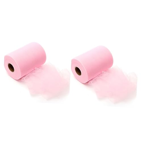 Tulle pailleté rose xyd pour décoration de mariage fête artisanat 2 pièces