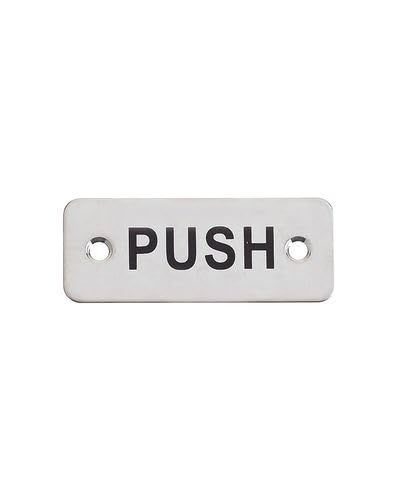 Image of Kooples Hardware Rectangular PUSH Sign – 75 x 30mm – Metal Door Sign Plate for Internal & External Use
