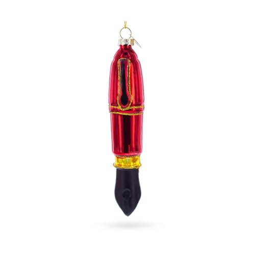 Red Fountain Pen Glass Ornament Winter Holiday Classic Christmas Decorations