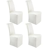 Moukeren Set of 4 Velvet Stretch Chair Covers Stretch Slipcovers Fur Chairs Cover Soft Removable Long Solid Slipcover for Wedding Dining Room(Champagne)
