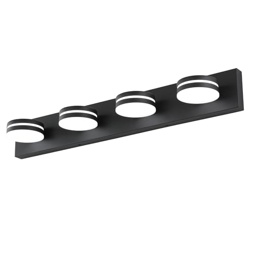 Bicrink 4-Light Bathroom Vanity Light, Matte Black Bathroom Light Fixtures