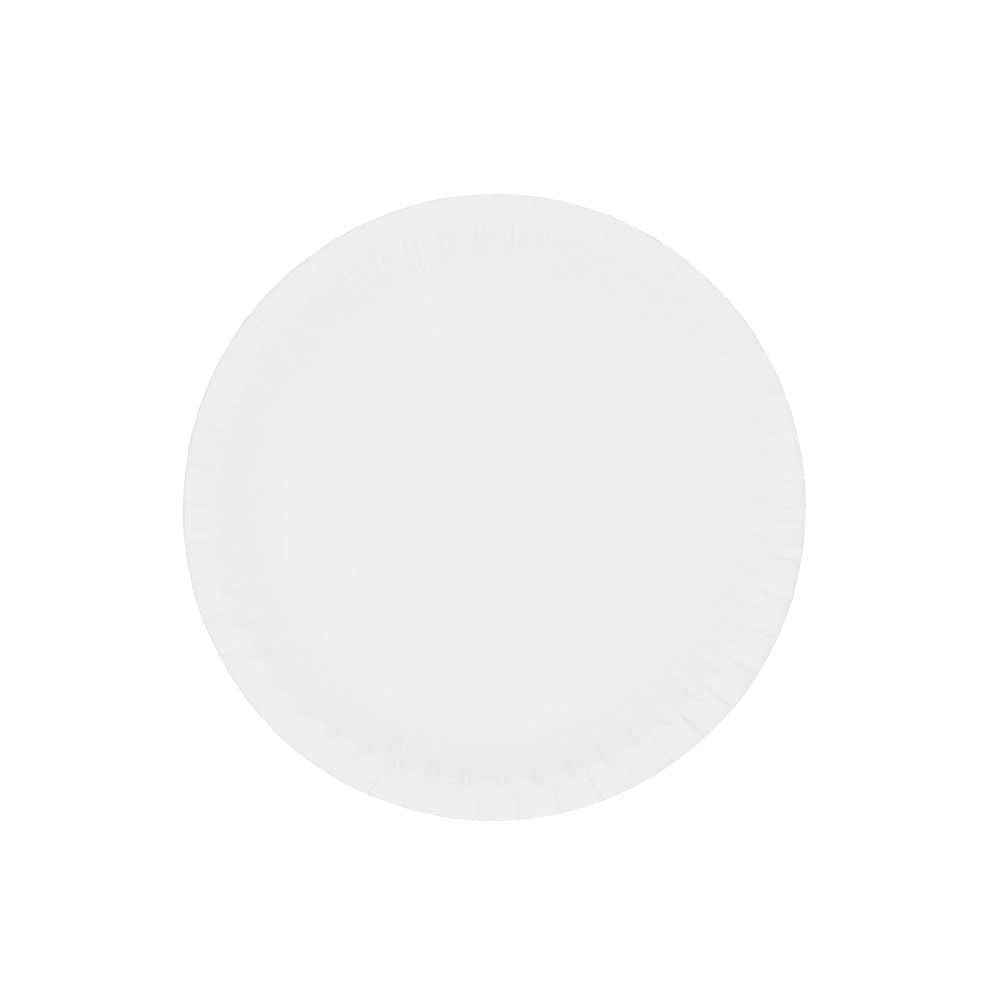 BIOZOYG Piatti di carta bianchi tondi Ø 23 cm I piatti da merenda in fibre vergini per patatine torte salsiccia ecc. I riciclabili - ecologici - biodegradabili I piatti di carta I 500 pezzi