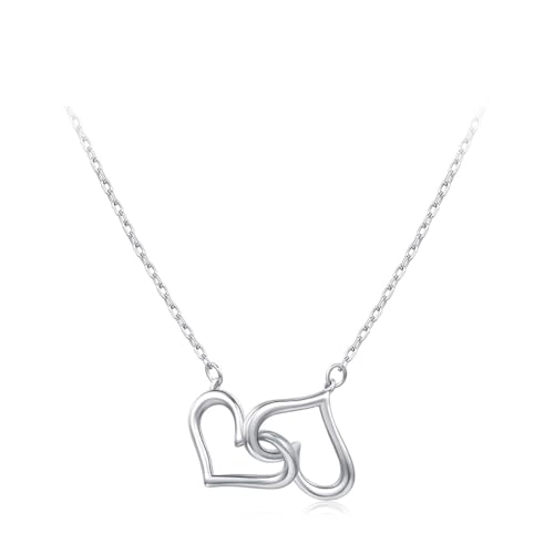 Collier initiale cœur entrelacé argent S925 avec boîte à bijoux