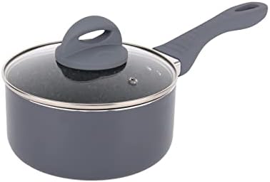 Homiu Non-Stick Saucepan Set 3-Piece, Forged Aluminium Cookware Set with Tempered Glass Lids and Scratch-Resistant Nonstick Coating, Includes 3 Cooking Pots with Stainless Steel Induction Base