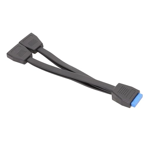 Qtheute(�N�e�E�e) USB 3.0 �w�b�_�[�����P�[�u�� 19/20 �s�� 1 ? 2 Y �X�v���b�^�[ ���������A�_�v�^�[ 20cm �R���s���[�^�[ �}�U�[�{�[�h�p