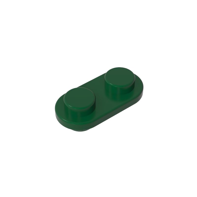 Gobricks 1x2 Rounded Double-Sided Piece 50 Pieces High-Precision MOC Building Bricks Replacement Parts Compatible with Lego Bricks GDS-90292-Dark Green
