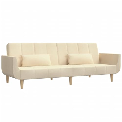 Sofá cama de 2 plazas extensible crema soluciona la falta de espacio en visitas 8