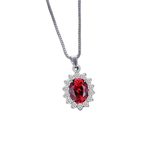 Pendentif grenat rouge naturel 2,5 ct collier fiançailles femme