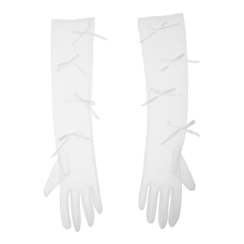 Guantes de novia largos tul para boda fiesta de te baile disfraz