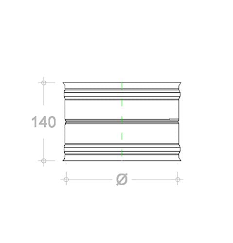 Manicotto raccordo femmina/femmina in acciaio inox per canne fumarie monoparete Diametri Vari stufa legno pellet barbecue cucina (Ø 100 mm)