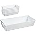 6x Ordnungsboxen - 5 cm hoch - WEIß - 25x11x5cm - 1 Liter - Ordnungskorb - Schubladenorganizer Schublade - Organizerbox - Ordnungssystem Kunststoff - Aufbewahrung Bad Korb Schrank Schreibtisch Kiste