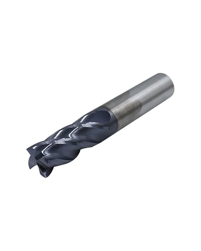 Image of 1 /2'' Carbide Square End Mill, 4 Flute, AlTiN Coating, End Mill Bits for Alloy Steels and Hardened Steels, HRC 45 Deg, CNC Router Bit -2pcs