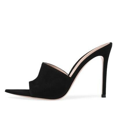 GLO GLAMP womens stiletto pointed shoe Pencil high heel womens slip on sandals (black, 2) (B0CKBW355B) Amazon Price History, Amazon Price Tracker