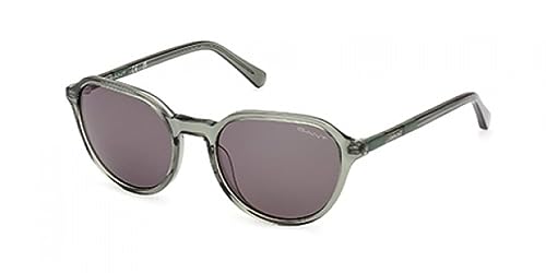 GANT GA7224 Gafas de Sol Hombre, Gafas de Sol Casual Ligeras, Forma de Lente Redonda, Lentes Verdes, Verde Oscuro Brillante