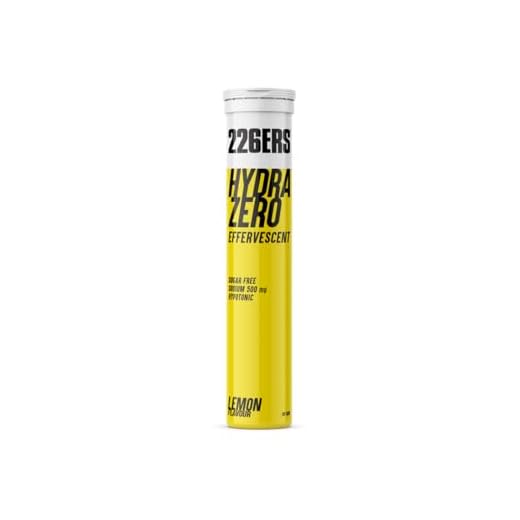 226ERS Hydrazero Effervescent, Tabletas Efervescentes para Reposición de Electrolitos, Apto para Veganos, Sin gluten, Sin calorías, Limón - 20 tabletas