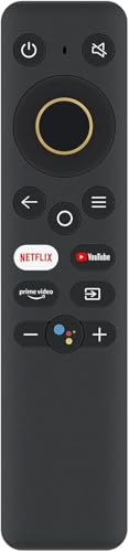 Image of New Replacement Remote Control for Realme Android Smart TVs - Compatible with All-in-One Models Featuring Google Assistant Voice Control and Dedicated Netflix YouTube Prime Video App Buttons