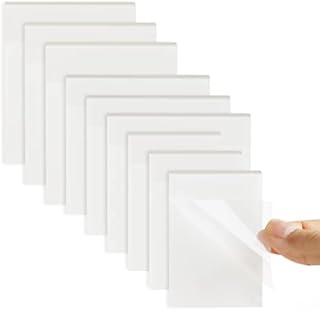 Vicloon Transparent Sticky Notes, 450Pcs Self-Stick Note Pads 3 Sizes Clear Sticky Tabs Reminder Notes for Learning, School, Home and Office(7.5*7.5cm, 7.5*5cm, 9.5*7cm)
