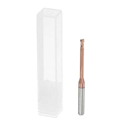 Image of uxcell Square Nose End Mill, 2.5mm Solid Carbide AlTiSin Coated Long Reach CNC Router Bits 2 Flutes Milling Cutter with Extended Neck, 25mm Cutting Length 4mm Shank