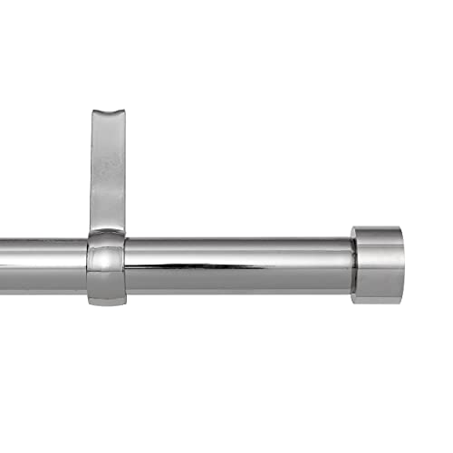 Umbra Cappa 1-Inch Curtain Rod, Includes 2 Matching Finials, Brackets & Hardware, 36 To 66, Polished Silver #TOP2