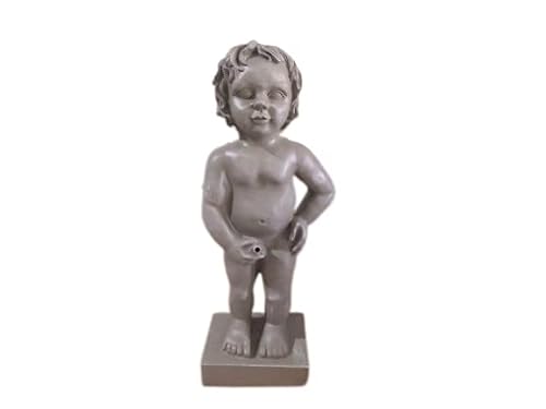 Belgium Boy Manneken Pis Pond Spitter Statue Stone Color Spitter Fountain Water Feature 24 Inch Tall, Resin Waterscape Sculpture, Suitable For Water Garden Koi Fish Ponds, Gardens, Patios #TOP4