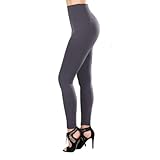 SEJORA Fleece Lined Leggings High Waist Compression Slimming Warm Opaque Tights (One Size, Charcoal)