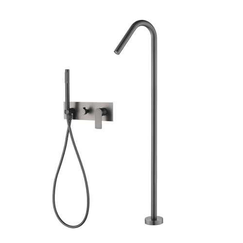 Mitigeur de bain-douche au sol gris pour remplacer un robinet mural