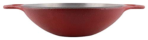 Image of FeRus Iron Cooking Kadai for Kitchen Heavy Base Flat Bottom Kadai Karahi Wok Frying Pan Lokhand Cookware Kadhai with Handle (Diameter 26 cm)