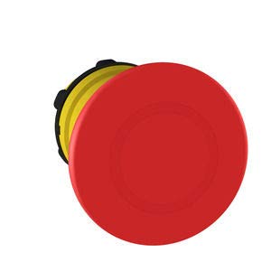 Schneider Zb5At84Tq Front Elemento Rotondo Pulsante A Fungo Di Emergenza Halt/Arresto Di Emergenza Diametro 40, Comando Sblocco, Rosso, Diametro 22 Cm
