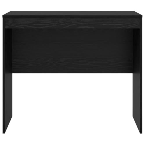 Bureau noir et chêne 100x50 cm avec rangement compact pour ordinateur