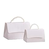 Paquete de regalos de fiesta, 10 Pcs Wedding Boxes With Letterpress Design Pearl Handles Multicolor Multiple Sizes(Dark Green,L)