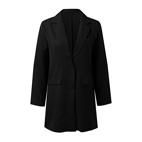 Long Blazers For Women Business Casual Notch Lapel Loose Fit Suit Jacket - image 7