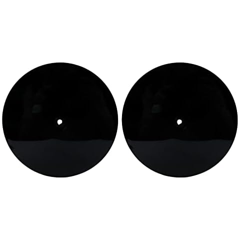 Geesatis 2 Pcs Acrylic Lazy Susan 7 inch / 175 mm Rotating Turntable Organizer Bearings Round Swivel Plate , Black Cover