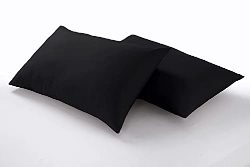 Sapphire collection 300 Thread Count 100% Egyptian Cotton Fitted Sheets (Pair of Pillowcase, Black)