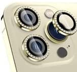 Image of For iPhone 13 Pro Camera Lens Protector & For iPhone 13 Pro Max Camera Lens Screen Protector Tempered Glass, Alloy Metal Ring Guard Lens Cover For iPhone 13 Pro & For iPhone 13 Pro Max- [3 Pack, Gold Diamond