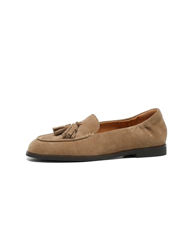 Image of BEAU TODAY Suede Tassel Loafers for Women, Slip On Flats Shoes Women Comfortable, Lightweight Ladies Loafers Shoes Dress Casual Business Driving Moccasins for Work