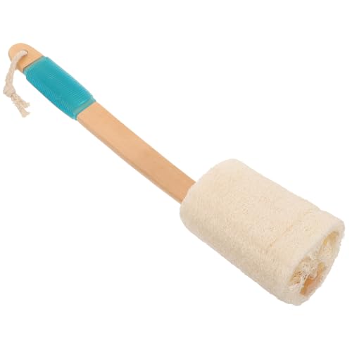 Vaguelly Cepillo De Baño De Lufa Esponja Largo Fregar Cuerpo Lavado De Baño Cepillo Exfoliante Para La Piel De Uso Doméstico Herramienta De Cepillo Exfoliante De Baño Lufa En Un Palo Madera