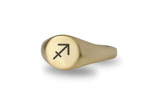 Bague chevalière Sagittaire or personnalisé signe zodiaque cadeau fête des mères