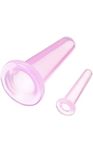 POWEREST Facial Cupping Set Silicone Suction Massage Cups Acupuncture Manual Therapy Face Massger, Transparent, Set of 2