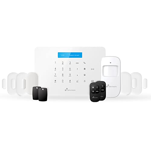 Nivian - Système d'alarme pour Maison et Entreprise sans Frais mensuels | Kit d'alarme WiFi/GSM | Télécommande Via l'application Tuya | Installation Facile...