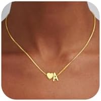 Christmas Gifts for Grandkids Teens Girls, 18K Gold Plated Letter A-Z Heart Initial Necklaces for Women Teen Girl Trendy Stuff Birthday Gifts Stocking Stuffers for Teen Girls Women Jewelry