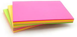 Rainbow Sticky Notes, 3 Memo Pads of 100 Sheets (127x76mm), Assorted Neon Colours  Pink, Orange, Yellow, Green